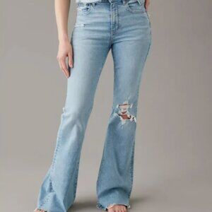 American Eagle AE Next Level Super High-Waisted Flare Jean - Size 10 X-Long